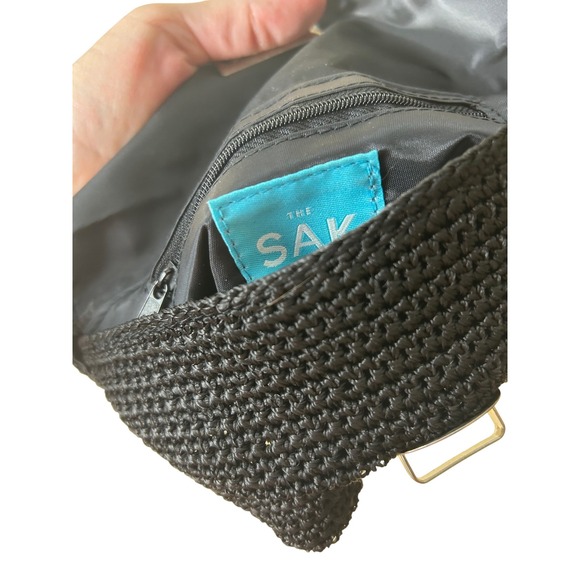 The Sak Black Crochet Crossbody Bag Silver Hardware Flap Closure - Picture 4 of 11